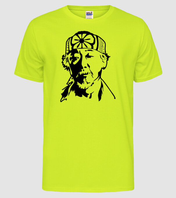 Miyagi head cobra kai model galben neon pe tricou