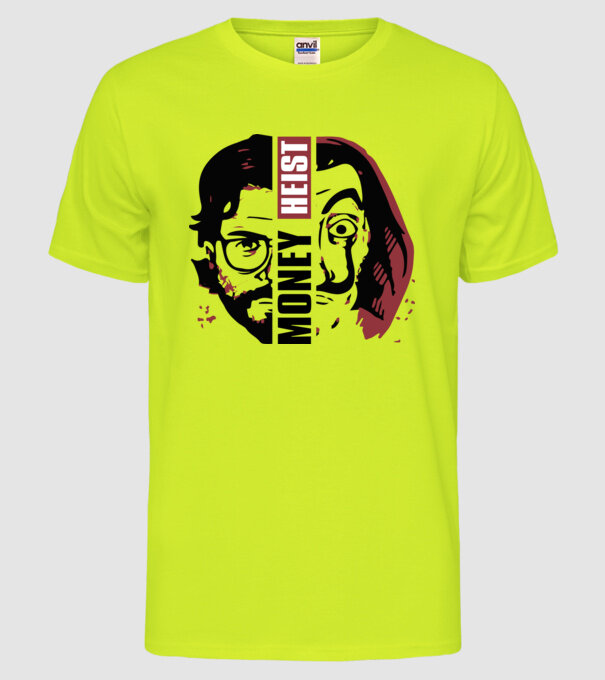 money heist professor model galben neon pe tricou