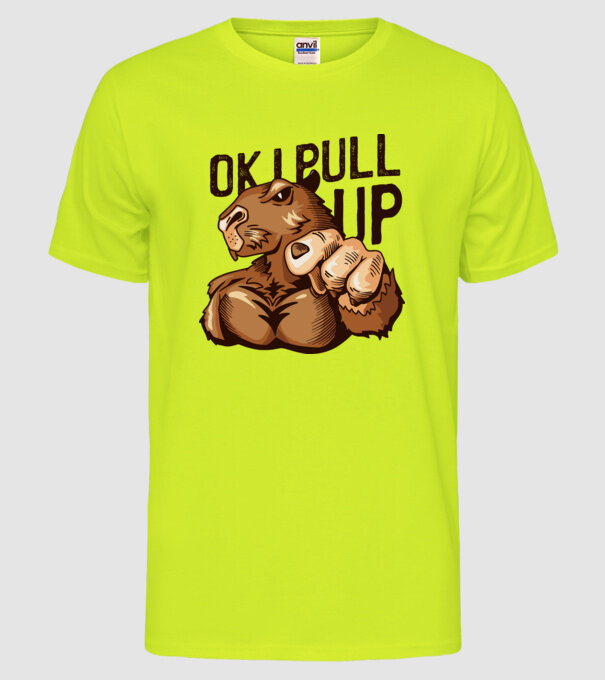 Muscular Capybara - capibară model galben neon pe tricou