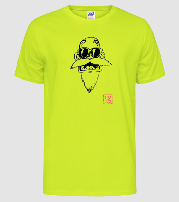 muten roshi art model galben neon pe tricou
