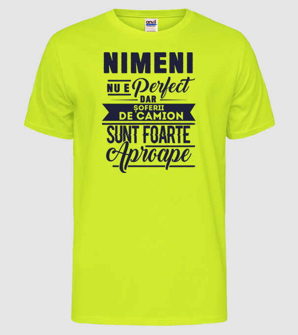 Nimeni nu e perfect, dar șoferii de camion sunt foarte aproape model galben neon pe tricou