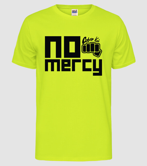 No mercy cobra kai model galben neon pe tricou
