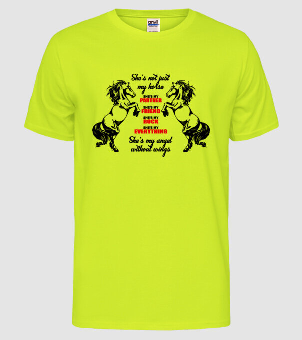 Not just a horse! model galben neon pe tricou