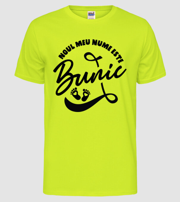 Noul meu nume este Bunic model galben neon pe tricou