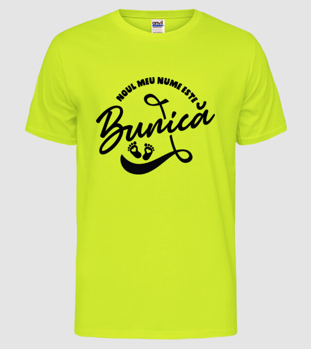 Noul meu nume este Bunică model galben neon pe tricou