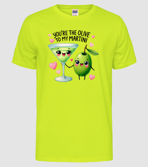 Olive to my Martini model galben neon pe tricou