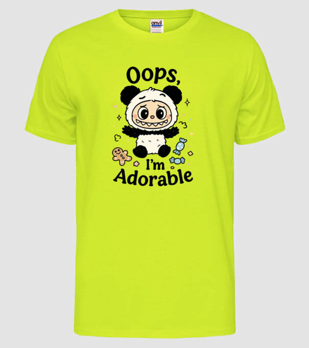 Oops, I'm adorable model galben neon pe tricou
