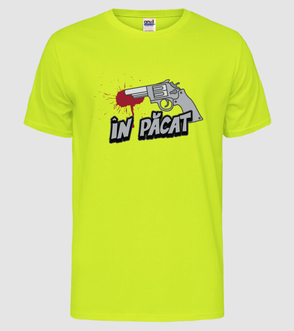 în păcat model galben neon pe tricou