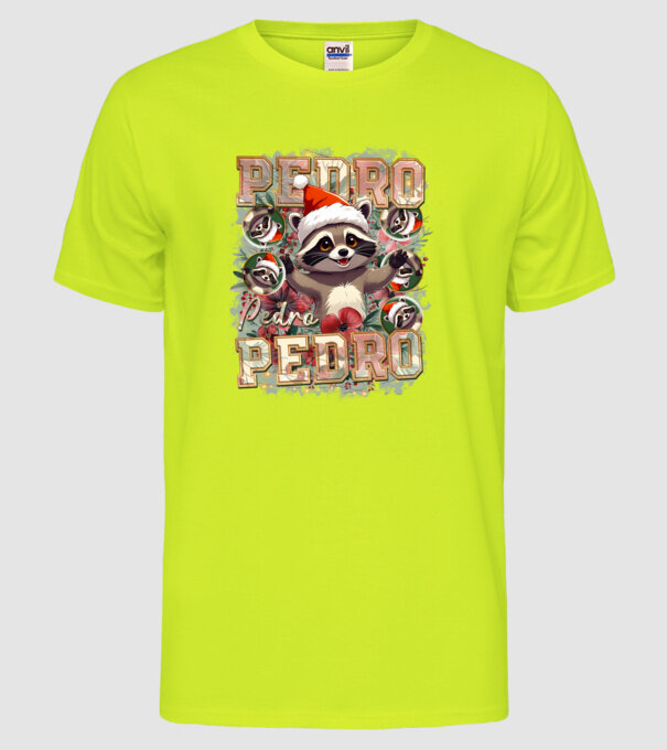 Pedro pedro flower xmas model galben neon pe tricou