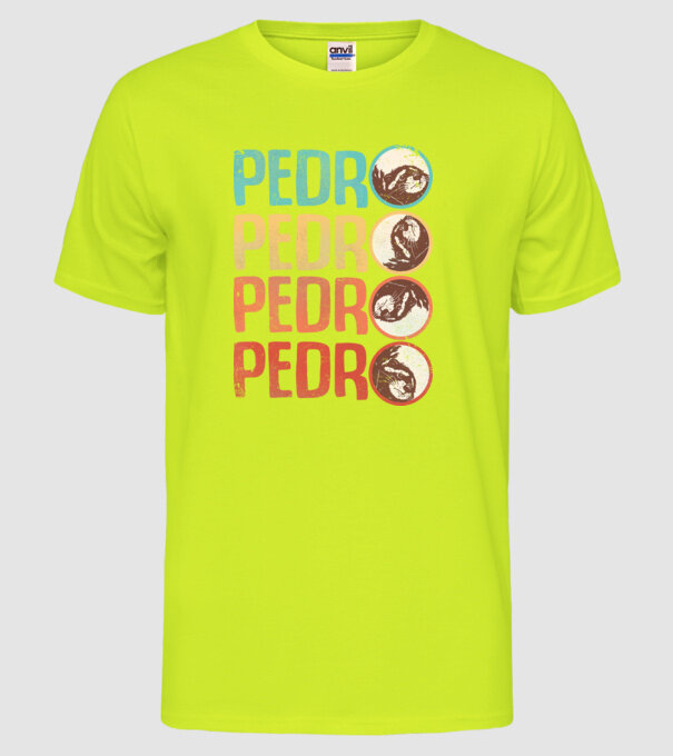 Pedro Pedro retro model galben neon pe tricou