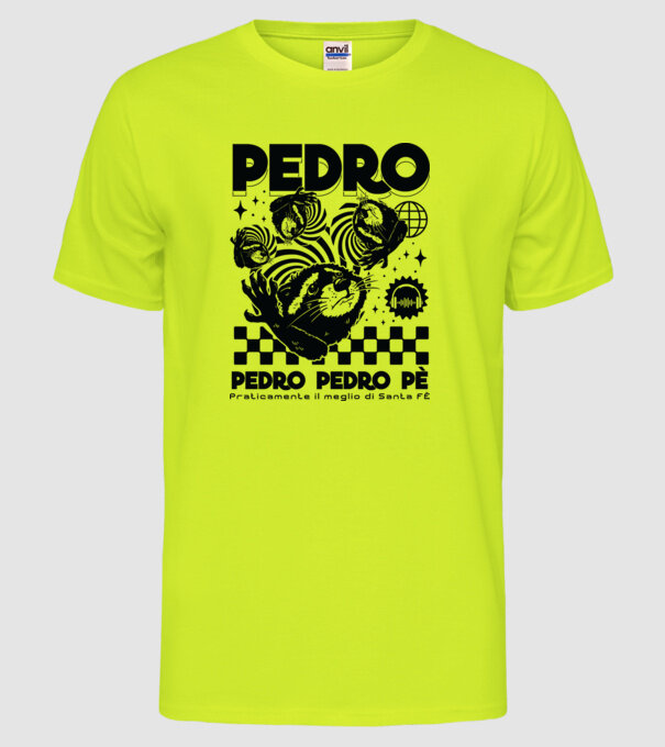 Pedro techno model galben neon pe tricou