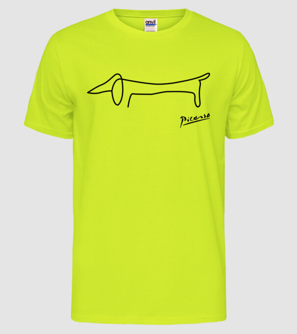 Picasso model galben neon pe tricou