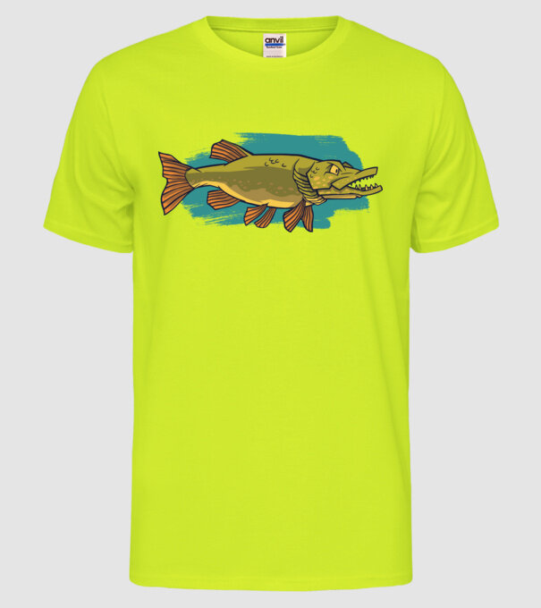 Pike model galben neon pe tricou