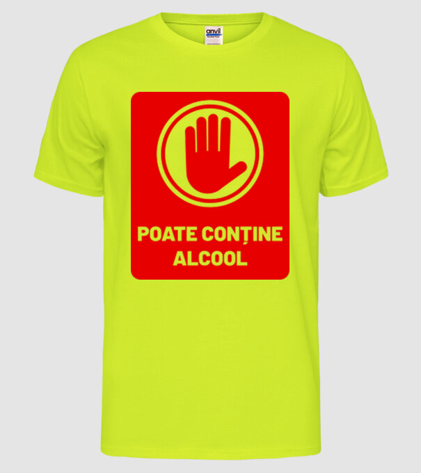 poate conține alcool model galben neon pe tricou