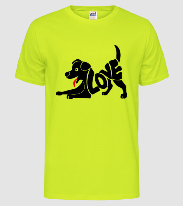 Puppy love model galben neon pe tricou