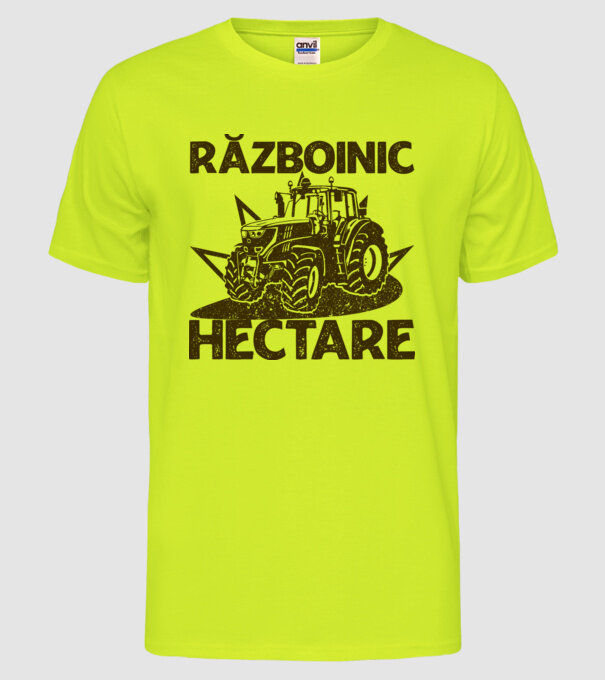 Războinic Hectare model galben neon pe tricou