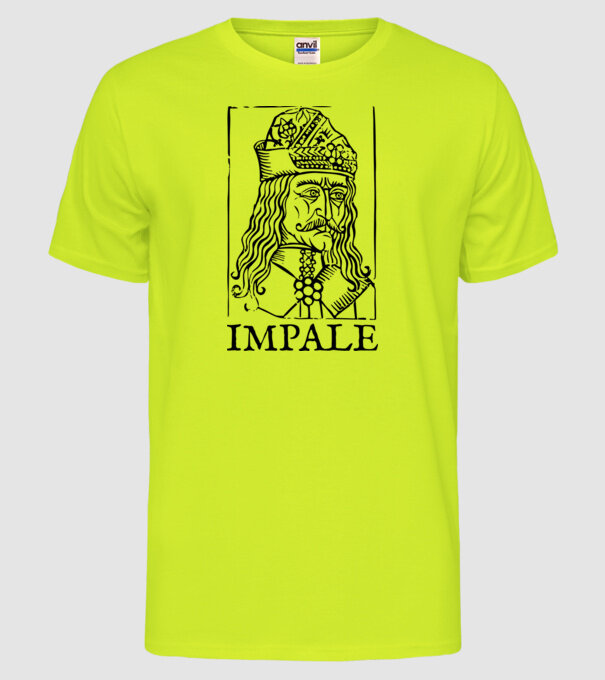 România dracula impale model galben neon pe tricou