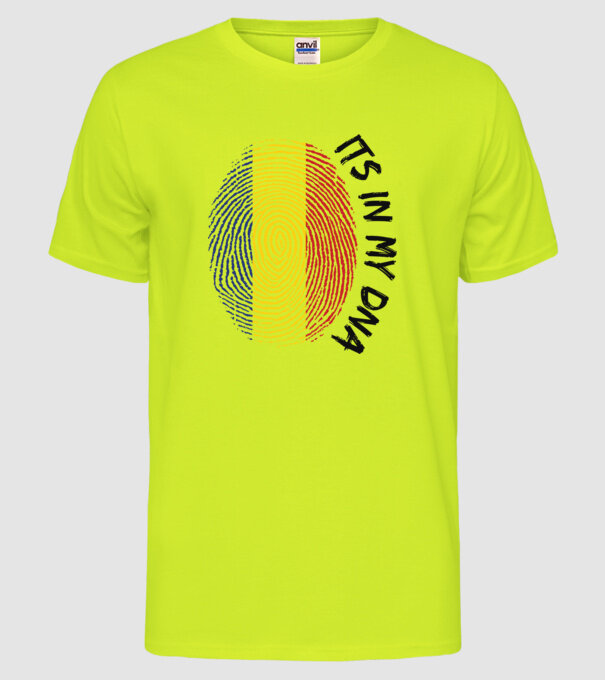 România fingerprint model galben neon pe tricou