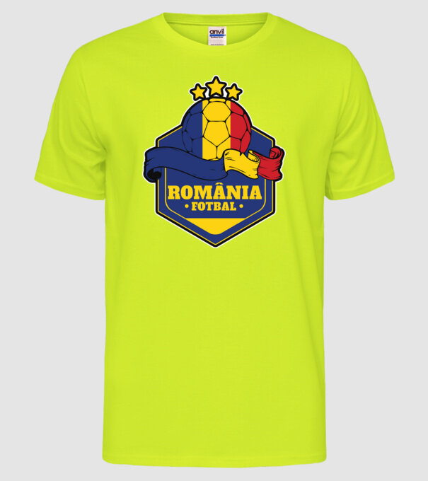 România Fotbal model galben neon pe tricou