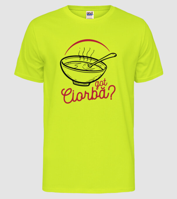România Got ciorbă model galben neon pe tricou