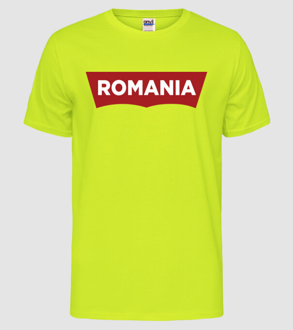 România levis model galben neon pe tricou