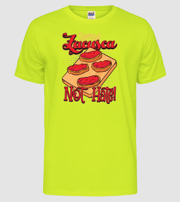 România Zacusca model galben neon pe tricou
