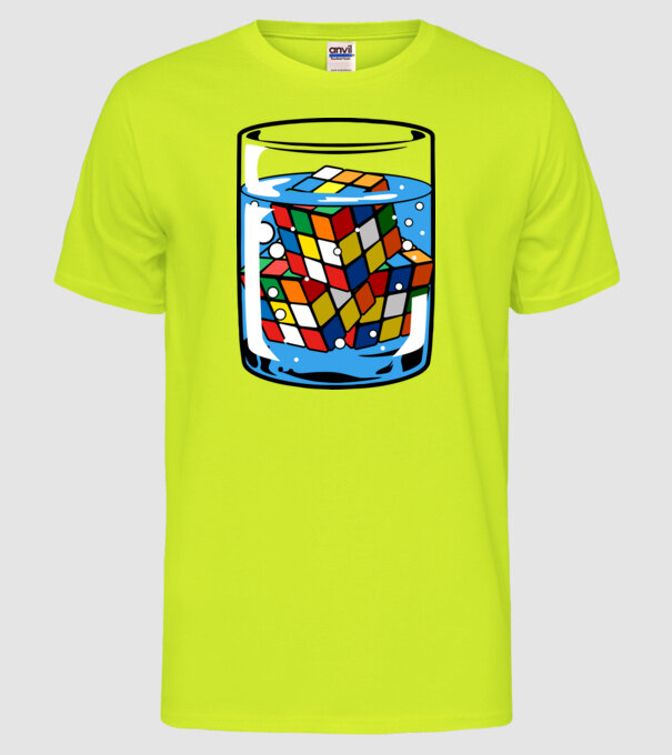Rubik Ice model galben neon pe tricou