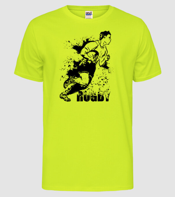 Rugby model galben neon pe tricou