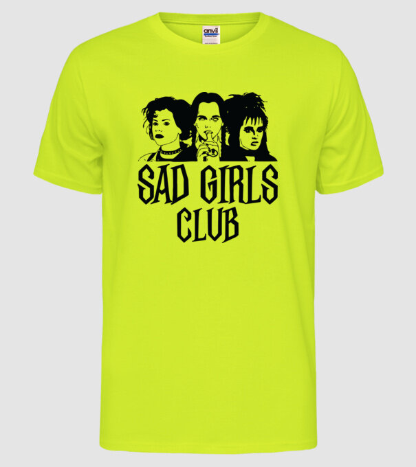 Sad Girls Club model galben neon pe tricou