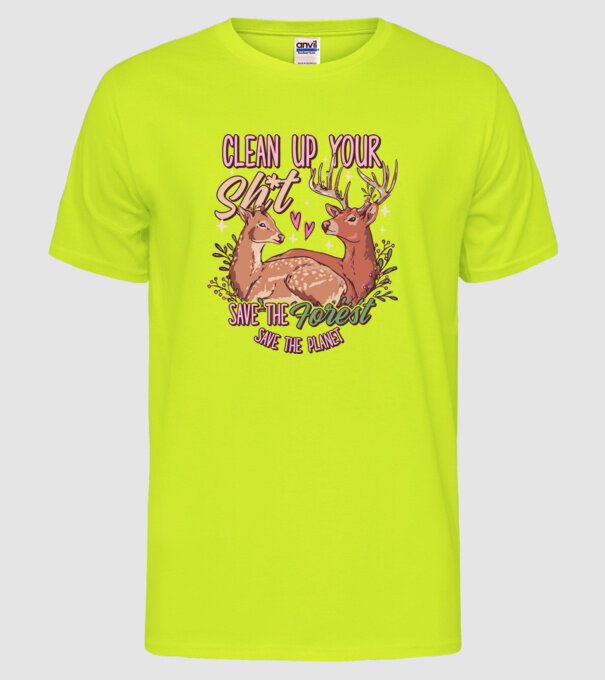 Save the forest model galben neon pe tricou