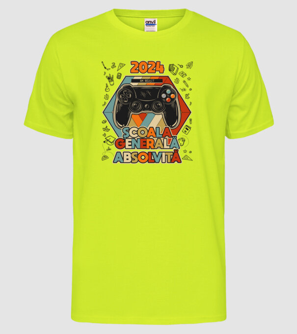școala generală școala generală model galben neon pe tricou