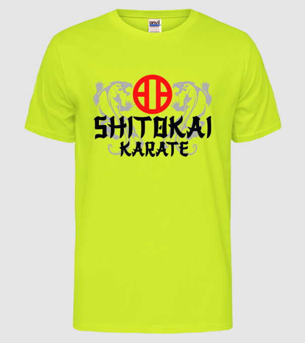 Shitokai Karate model galben neon pe tricou
