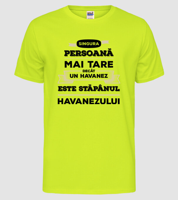 singura persoană mai tare decât un Havanez este stăpânul Havanezului model galben neon pe tricou