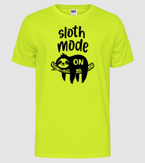 Sloth mode on model galben neon pe tricou
