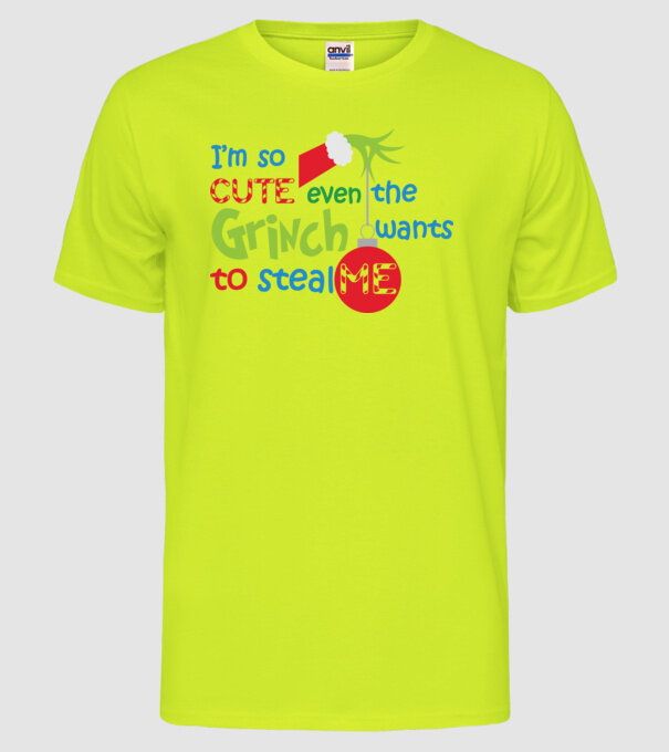 So cute Grinch model galben neon pe tricou