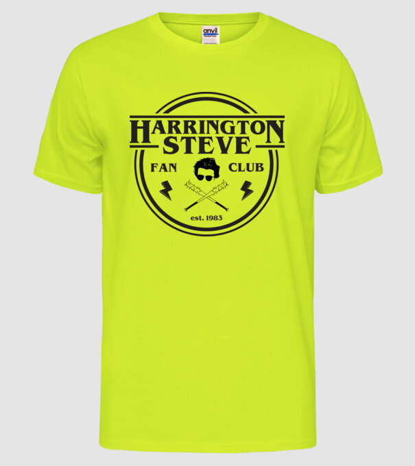 steve harrington fan club est 1983 model galben neon pe tricou