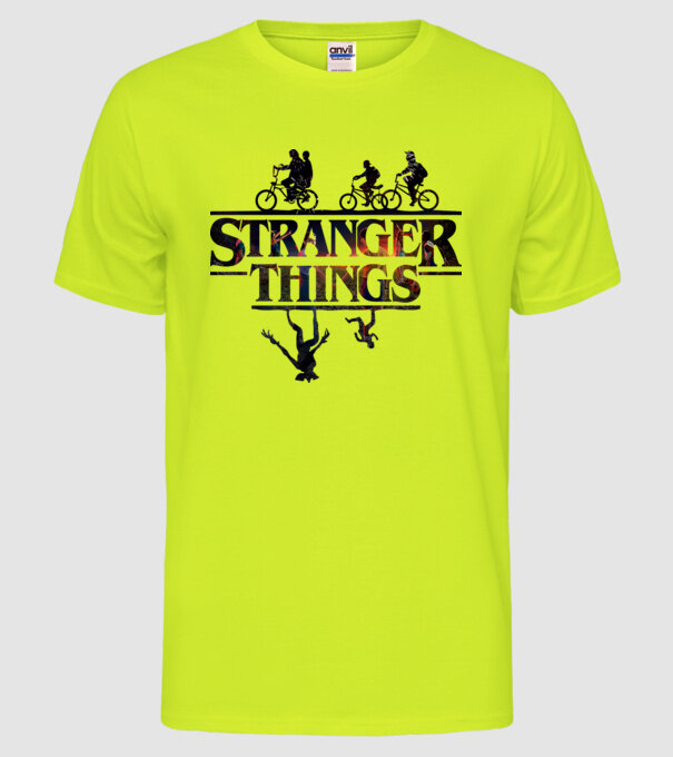 stranger things quote poster model galben neon pe tricou