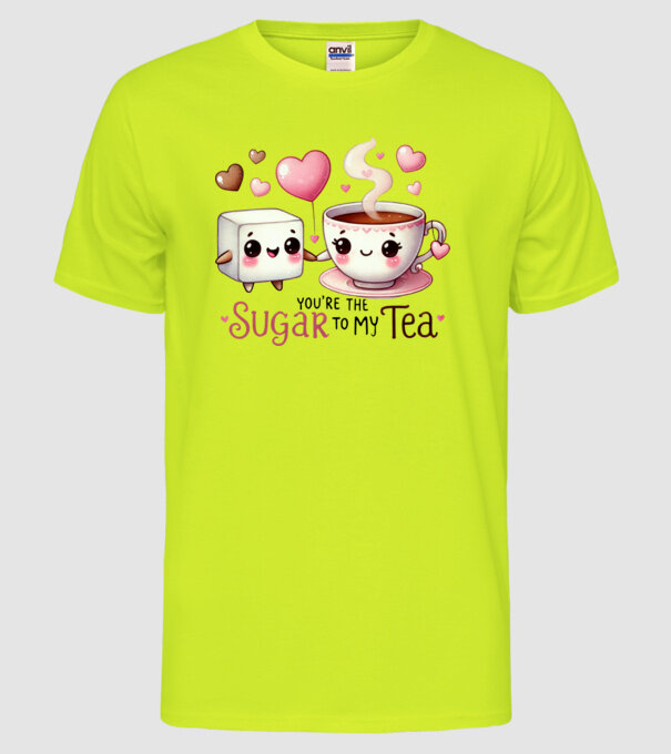 Sugar to my Tea model galben neon pe tricou