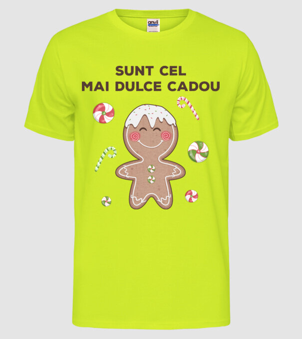 Sunt cel mai dulce cadou model galben neon pe tricou
