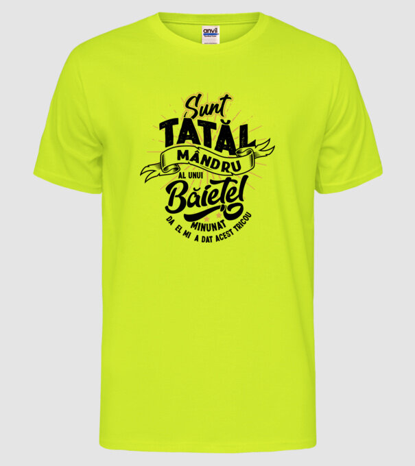Sunt tatăl mândru al unui băiețel minunat model galben neon pe tricou