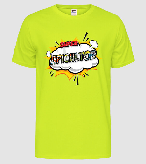 Super Apicultor model galben neon pe tricou