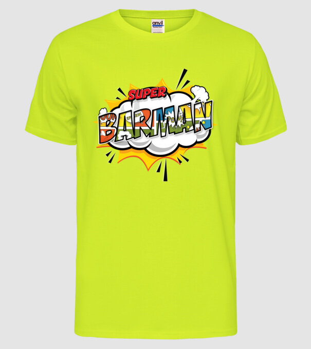 Super Barman model galben neon pe tricou