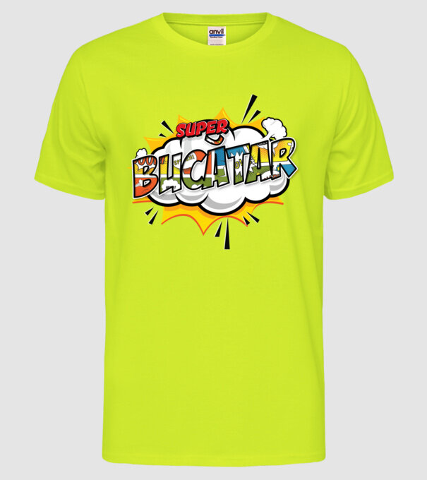 Super Bucătar model galben neon pe tricou