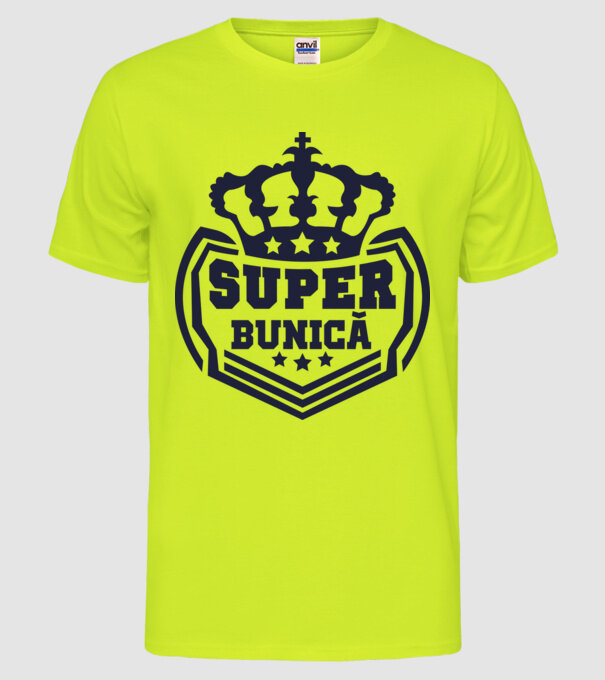 super bunică model galben neon pe tricou
