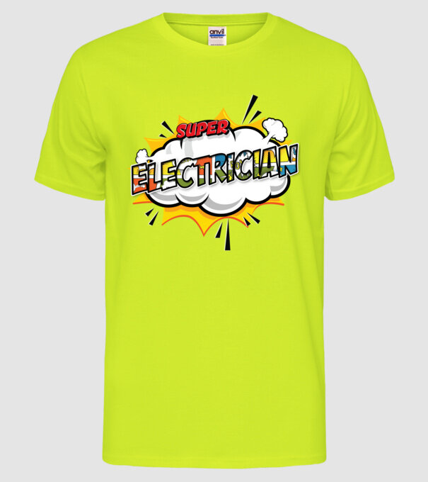 Super Electrician model galben neon pe tricou