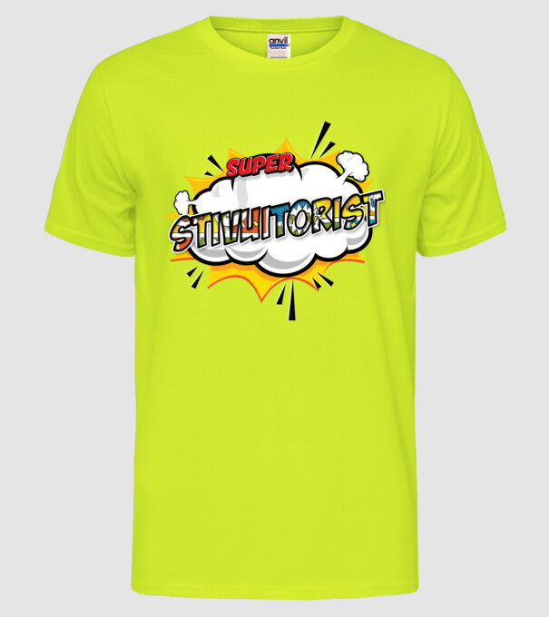Super Stivuitorist model galben neon pe tricou