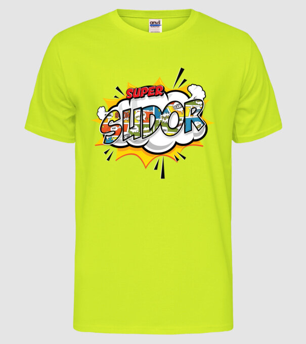 Super Sudor model galben neon pe tricou