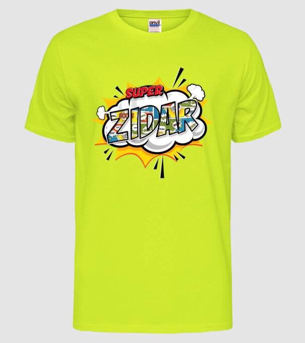 Super Zidar model galben neon pe tricou