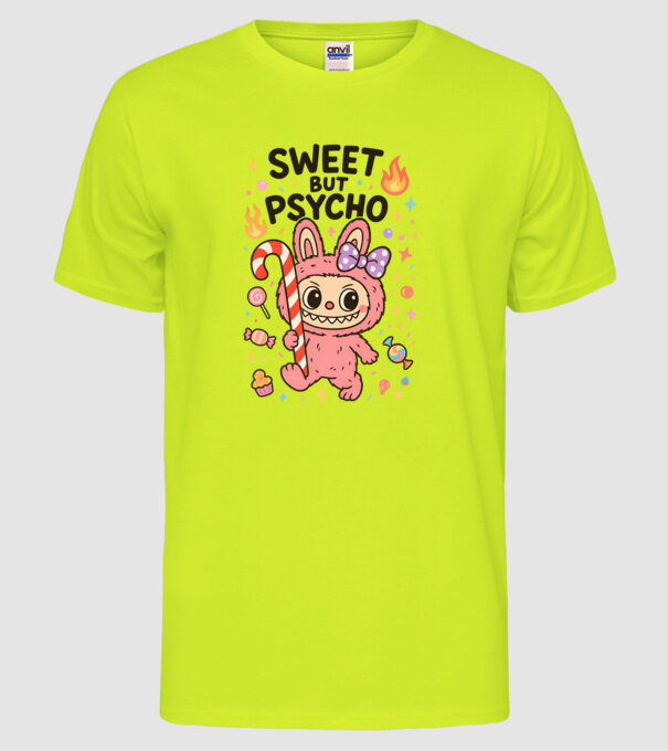 Sweet but psycho model galben neon pe tricou