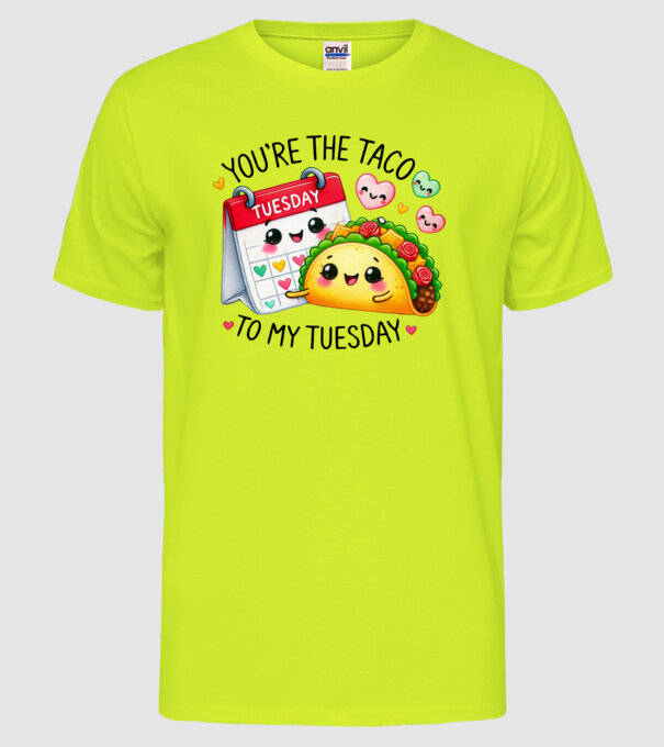 Taco to my Tuesday model galben neon pe tricou